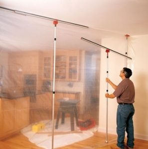 Brushy Bee use the ZipWall Dust Exclusion System to isolate areas where dust might be an issue