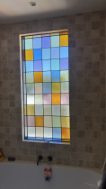 Coloured glass double glazed unit