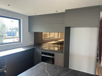 Reflective gold splashback