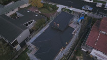 Barrier Roofing and Scaffolding Re-Roof - Aerial shot of a residential re-roof completed by Barrier Roofing Auckland.