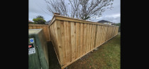 Rough Sawn Timber fence with TOP CAP and post caps