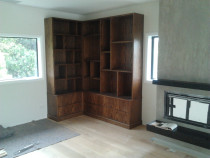 Corner book shelves with draws - Made to fit corner unit.