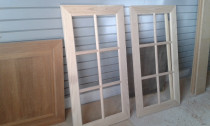 Window doors - Glass frame doors and one teak door, note the mitred corners.