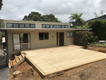 New Timber Deck - Complete Waterproofing and Building Maintenance Limited don't just do membrane decks! High quality timber deck and stairs constructed over and existing paved patio area to dramatically extend our clients outdoor living area.