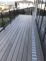 Outdure Resort decking over membrane - Have an existing membrane deck that is looking tired? we can freshen up the membrane then install a floating deck over the top to modernize your deck! here we installed Outdure Quickbuild framing with Resort decking. What a result!