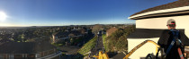 Waterproofing at Height! - What a view! Small torch on roof replacement at Hillsborough hieghts off a Boom Lift