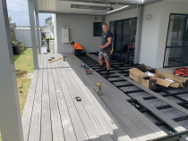 Floating deck install progress shot - The team hard at work