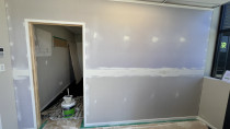 BEFORE - The Lakes Studio - Interior Walls - Walls plastered and then prepped ready for 3x coat system (that includes sealer)