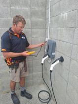 Evnex EV Car Charger Installation - Duncan installing an Evnex EV car charger into a carport.