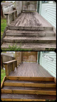 Deck Clean / Waterblasting  - Before & After Shots - Exterior House Wash
Glendene, Auckland 
Deck cleaning / waterblasting