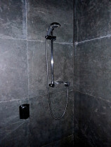 Tile shower slide rail and mixer