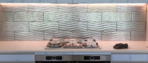 Glass wave tiles by Just Splashbacks - Female Tiler