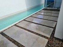 Polished concrete pads - 7 x lovely new concrete pads, ground back to expose the stone and then polished to give the shine.