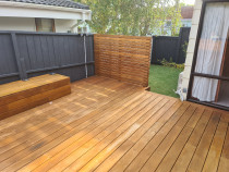 New deck and screen - New hardwood decking with matching privacy screen in Birkenhead