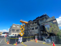 Asbestos roof removal site setup