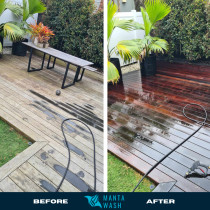 Deck Waterblasting & Pressure Clean Wellington - Before and after of some deck washing in Wellington.