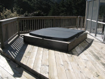 Deck and Kitchen (1) - Deck with and inbuilt spa pool at the request of the client was constructed a number of years ago