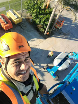 Operating EWP machinery boom lift - Operating EWP machinery like boom lift and other machinery prepare for working at height and difficult task in the air.