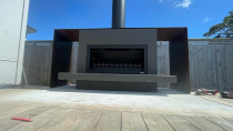 Waiheke Extension/Re-Clad - Deck fireplce