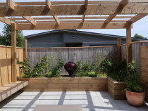 Pergola with Raised Planters