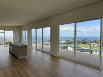 Interior finished. What a view! - Resene Half Black White on ceilings and trim. Half Thorndon Cream on the walls.
