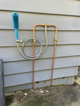 Outdoor Doggy/Kids Shower - Retrofit new outdoor Doggy/kids shower with hose tap, installed for our client on a lovely lifestyle block in Wainui.