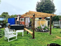 Pergola and bench