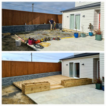 Deck and planter boxes