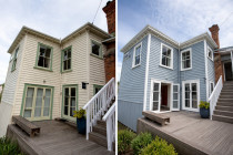 Exterior Painting Devonport Auckland Before and After - A recent exterior repaint in Devonport, Auckland, showing a clear before and after transformation with a fresh, clean look.