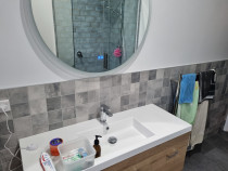 Feature wall - Backwall feature vanity wall with 100×100 tiles