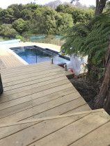 Pool Deck (Part 3) by Top 2 Bottom Carpentry Ltd - View showing the steps leading down to the new pool deck. 
Looking great!