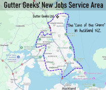 Gutter Geeks Ltd Area of Operations - We're currently taking on new jobs only around the North Shore & tighter Auckland area (see Area of Operations map).