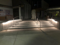 Led Hand rail lighting - Kapiti Coast District Council Waikane shopping Center Led Lighting upgrade project. Mahara Place. Nov, 2019