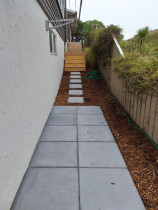 Paving Underneath Clothesline, Stepping Stone and Stairs