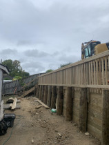 Retaining walls, hand rails and stairs