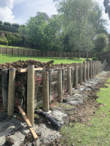 Failed retaining wall repair