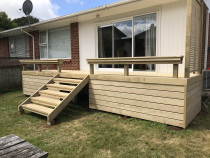 Timber deck - New timber deck, steps and seating built over the existing concrete example.
