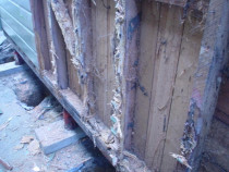 Rotten wall cavity - In the course of repiling, we find this type of decay from time to time and replace without an issue.