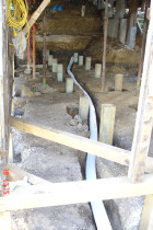 Sub-soil field drain - If house needs this in course of work to alleviate water build up and subsequent damp issues, we undertake at same time as repiling.