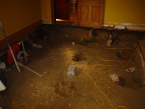 Rotten floor replacement - After taking out rotten sub-floor prior to piling and replacement of same