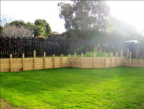 After excavation, retaining wall and lawn by Dingo Groundworx Limited - After excavation, retaining wall and lawn