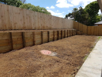 Retaining wall and fence in Patumahoe