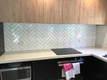 Classic Herringbone Design by Just Splashbacks - Female Tiler