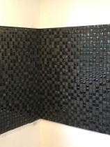 Black gloss and matt mosaic - stunning result by Just Splashbacks - Female Tiler