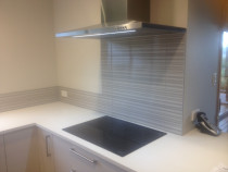 Large striped splashback for added effect by Just Splashbacks - Female Tiler