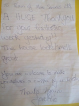 Thank you letters - Maxi Carpet Services - One of the many Thankyou's we receive from our wonderful clients!