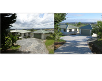 Re-clad - Before and after by RD Construction Ltd - This house was fully re-clad with A-lign weatherboards, had new aluminium windows installed, new decking and new driveway layed.  It now looks clean and fresh.