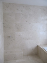 lime stone bathroom pre selected pieces installed - Style with Tile Ltd