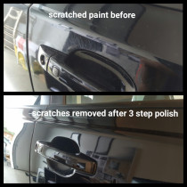 Badly Scratched Door Handle Area fixed by The Mobile Car Specialists Ltd - Before & after detailing.