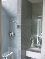 Solid Glass Mosaic Shower by Tile Technix Ltd - Tilers Auckland